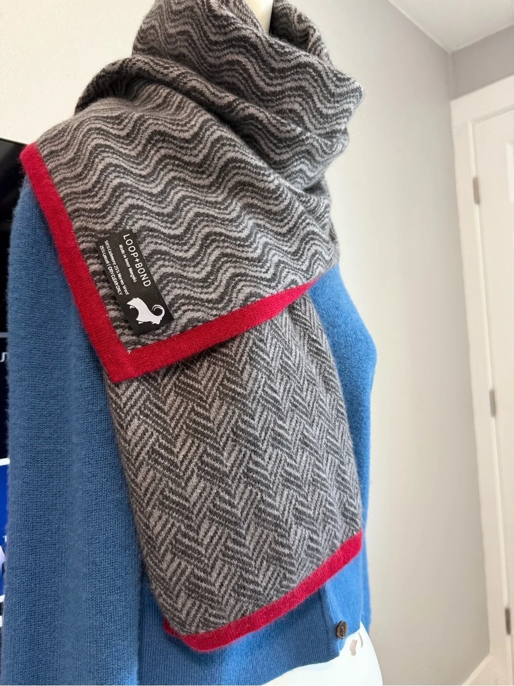 Loop + Bond Scarf Wrap Inner Mongolia Cashmere Merino Wool Lyocell Reversible